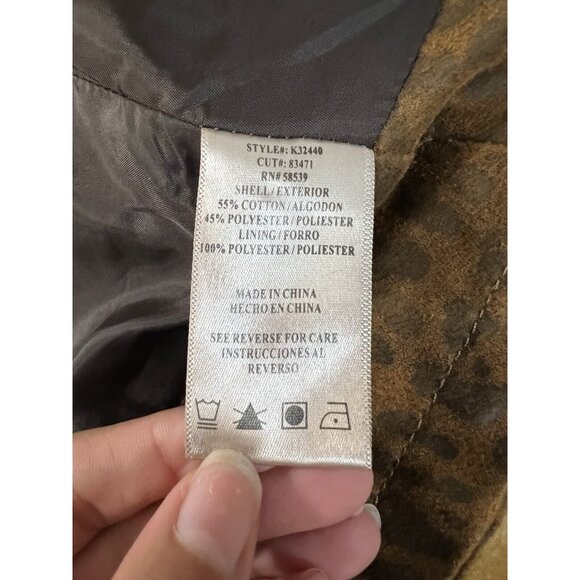 Kut From‎ The Kloth Women Faux Suede Size Medium Zip Jacket Leopard Print Preppy - Picture 8 of 16